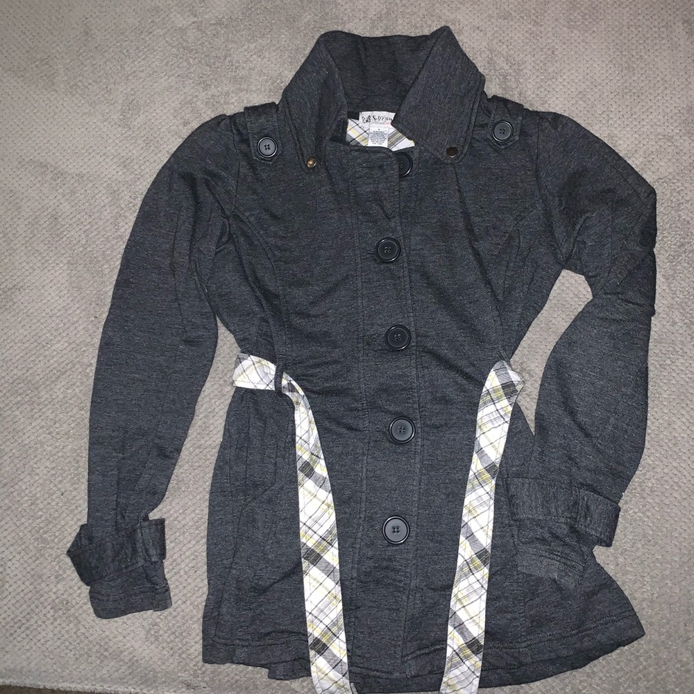 Grey jacket with belt